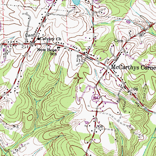 Topographic Map of White Oak Hills, VA