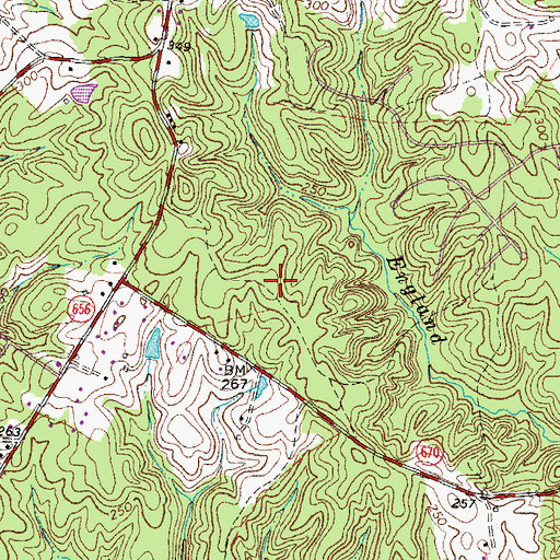 Topographic Map of Woodlands at Berea, VA