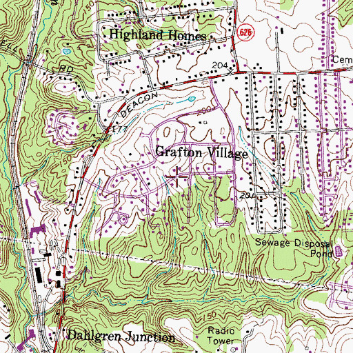 Topographic Map of Woodlawn, VA