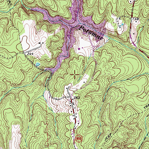 Topographic Map of Woods of Able Lake, VA