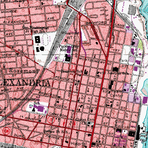 Topographic Map of Alexandria Post Office, VA