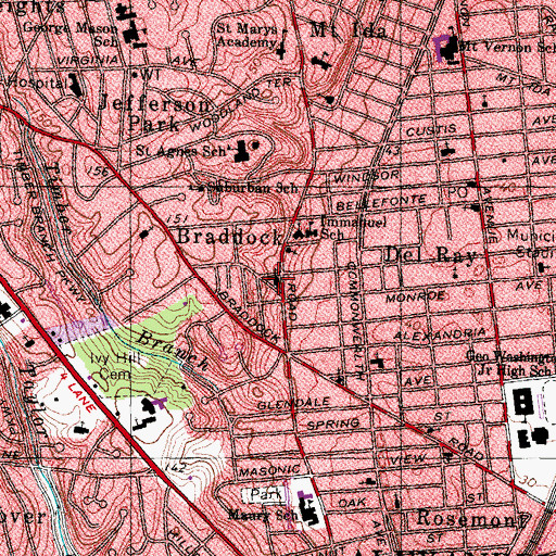 Topographic Map of Emmanuel Episcopal Church Preschool, VA
