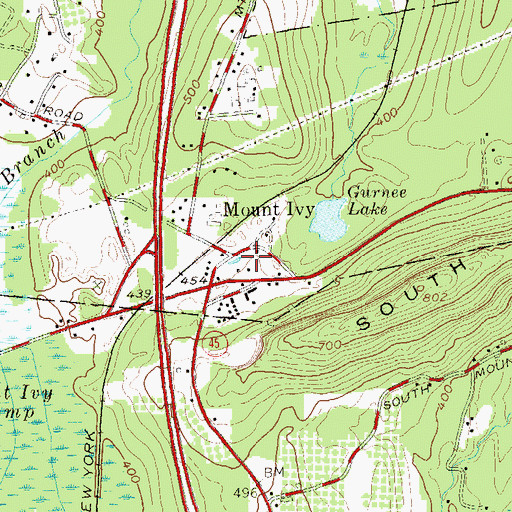 Topographic Map of Parkway Mobile Home Park, NY