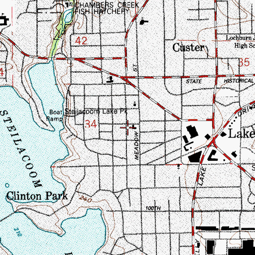 Topographic Map of New Hope Community Church, WA