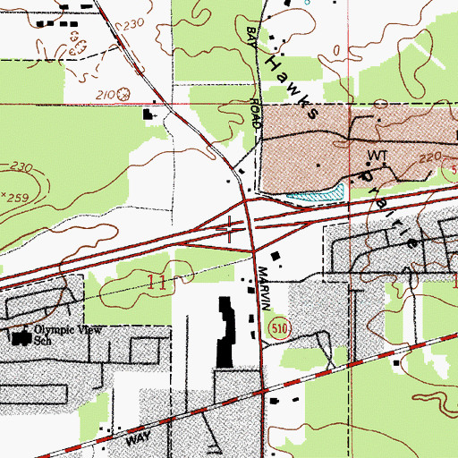 Topographic Map of Interchange 111, WA