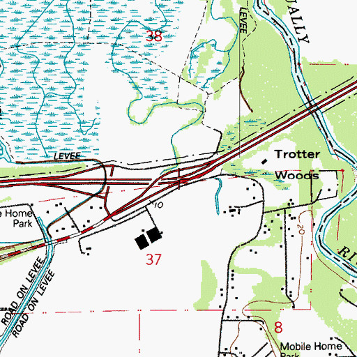 Topographic Map of Interchange 114, WA