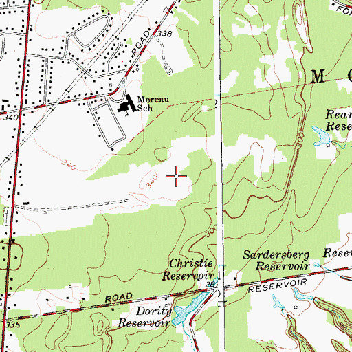 Topographic Map of Moreau Town Park, NY