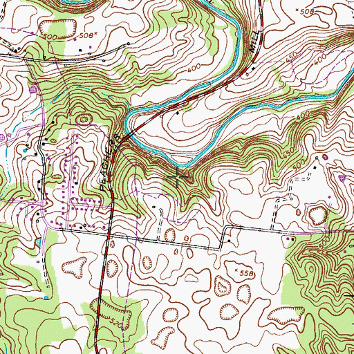 Topographic Map of Commissioner District 12, TN