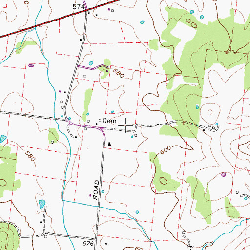 Topographic Map of Commissioner District 15, TN