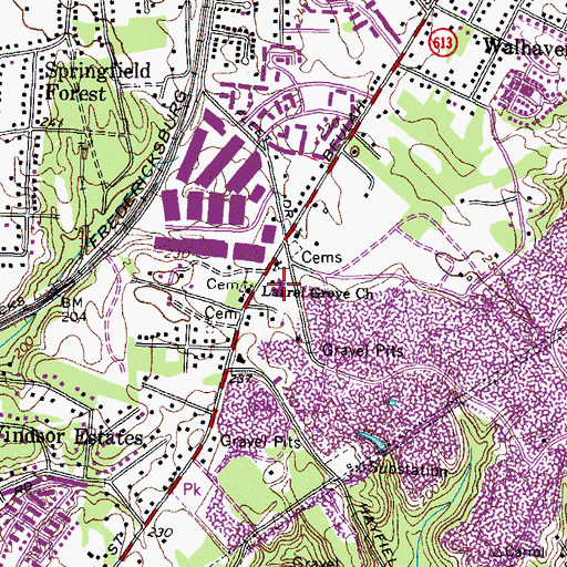 Topographic Map of Calvary Road Christian School, VA