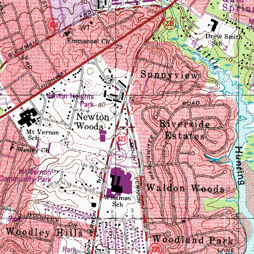 Topographic Map of The Aquinas Montessori School, VA