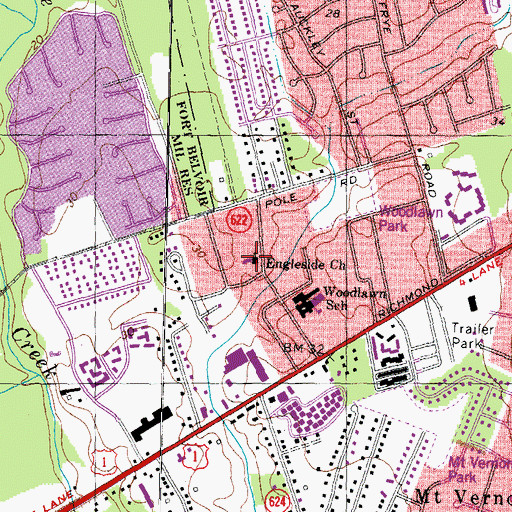 Topographic Map of Engleside Christian School, VA