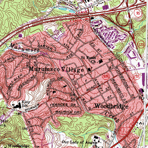 Topographic Map of Trinity Temple Preschool, VA
