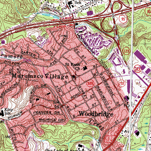 Topographic Map of Cardinal Montessori School, VA