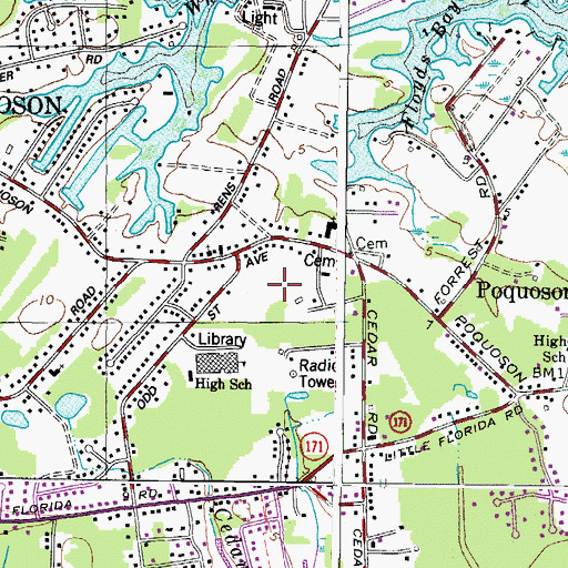Topographic Map of Poquoson Primary School, VA