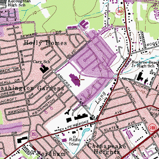 Topographic Map of Jones Magnet Middle School, VA
