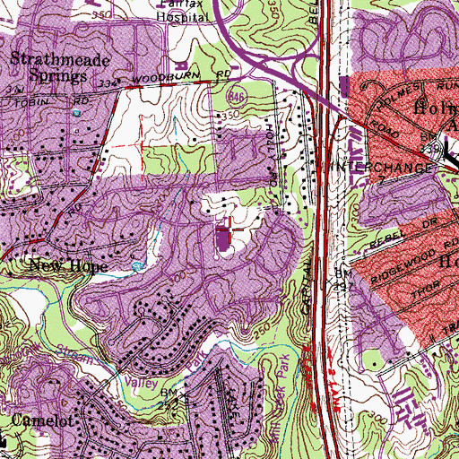 Topographic Map of Camelot Center School, VA