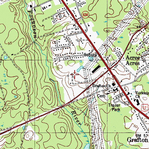 Topographic Map of Yorktown Christian Academy, VA