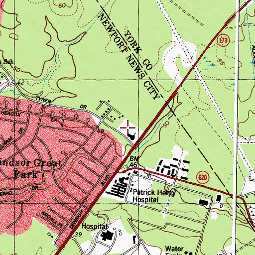 Topographic Map of Denbigh Christian Academy, VA
