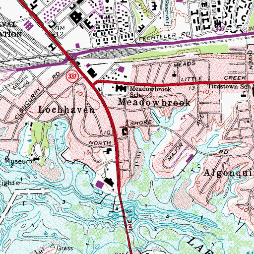 Topographic Map of Loch Meadow Kindergarten, VA
