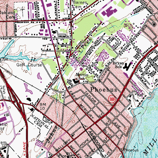 Topographic Map of Robert R Moton Elementary School, VA