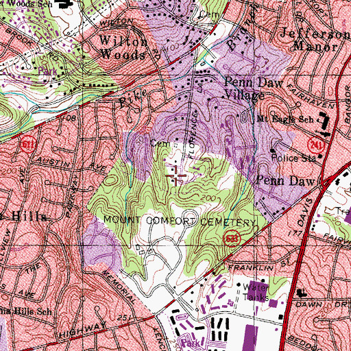 Topographic Map of Montessori School of Alexandria, VA