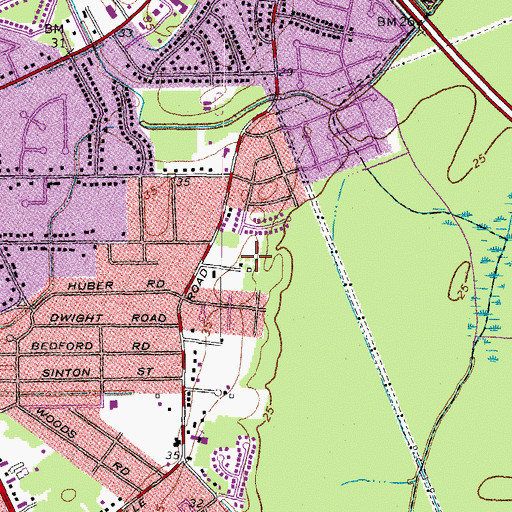 Topographic Map of Peninsula Catholic High School, VA