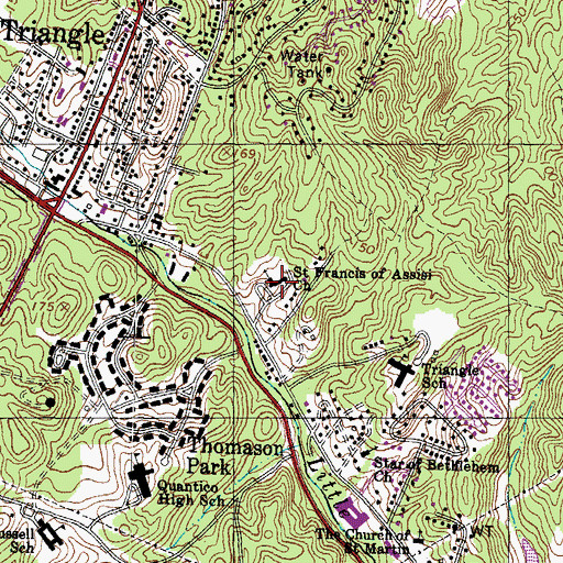 Topographic Map of Saint Francis of Assisi Catholic School, VA