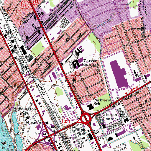 Topographic Map of Peninsula Christian School, VA