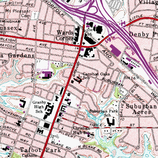 Topographic Map of Norfolk Collegiate School, VA