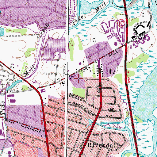 Topographic Map of Paul Burbank Elementary School, VA