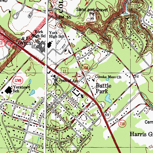 Topographic Map of York River Academy, VA