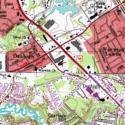 Topographic Map of Denbigh Early Childhood Center, VA
