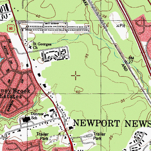 Topographic Map of Passage Middle School, VA