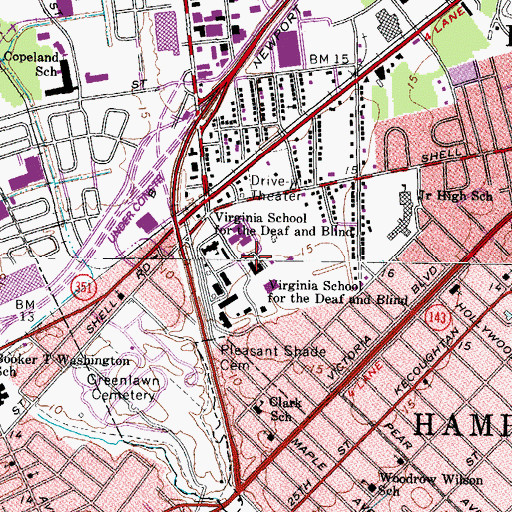 Topographic Map of Hampton Harbour Academy, VA