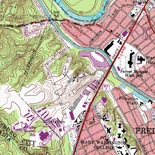 Topographic Map of Snowden Academy, VA