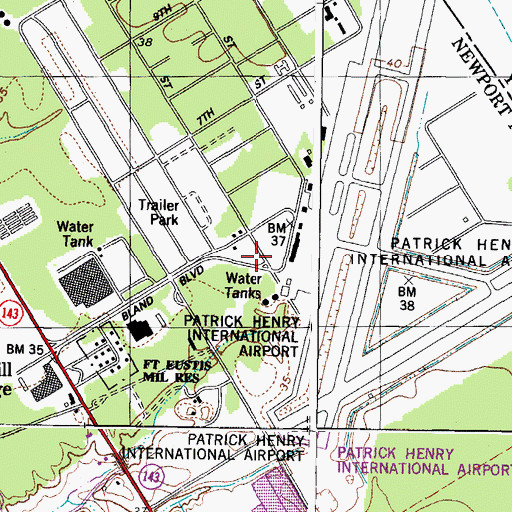 Topographic Map of Aviation Academy, VA