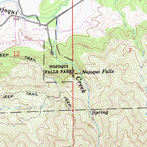 Topographic Map of Nojoqui Falls, CA