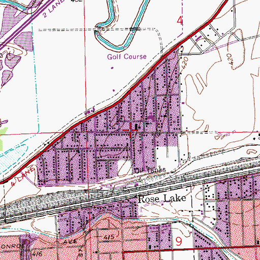 Topographic Map of Fairmont City Village Hall, IL