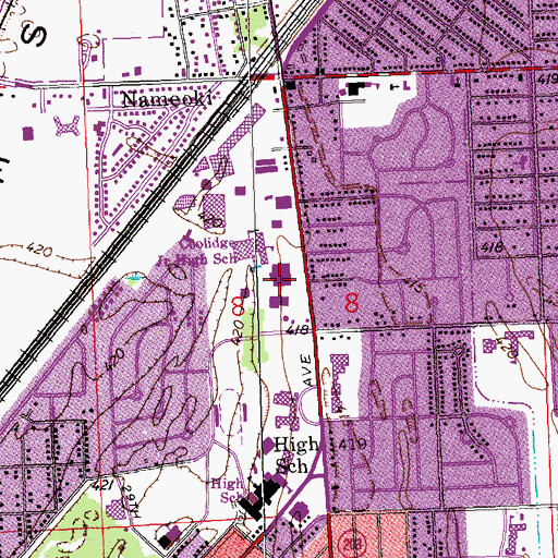 Topographic Map of Nameoki Village Shopping Center, IL