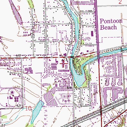Topographic Map of Oakmont Center Shopping Center, IL