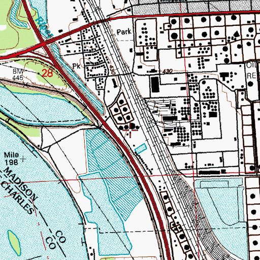 Topographic Map of Wood River Sewage Treatment Plant, IL