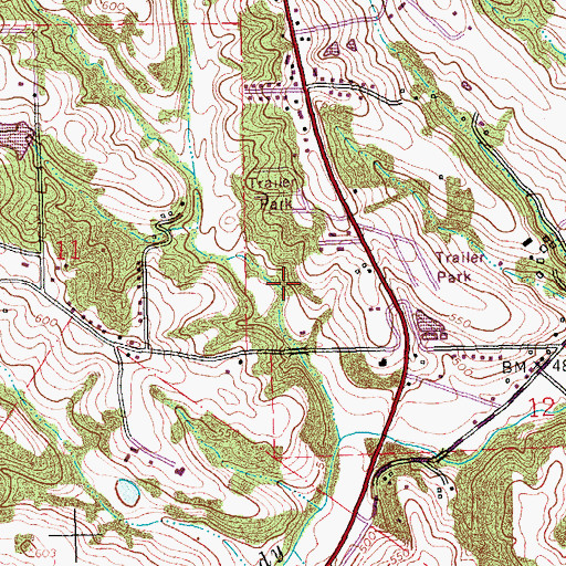 Topographic Map of Granada Meadows, MO