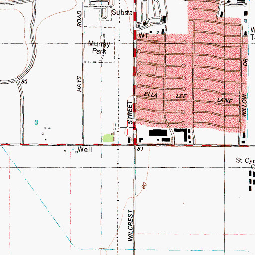 Topographic Map of Christ the Servant Lutheran Church, TX