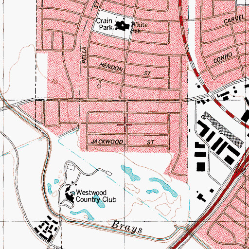 Topographic Map of Commerce Park, TX