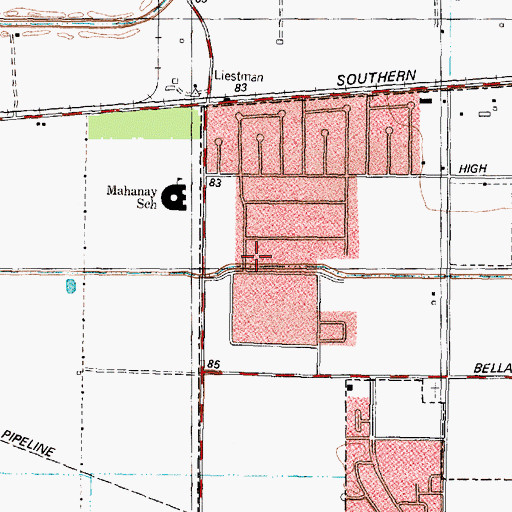 Topographic Map of Rodeo Square, TX