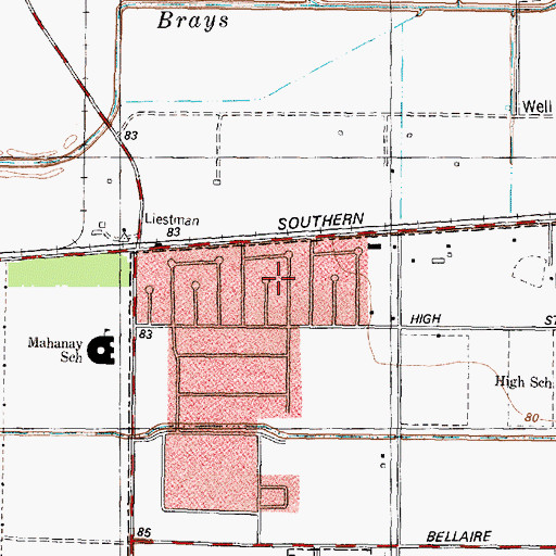 Topographic Map of Leewood West, TX