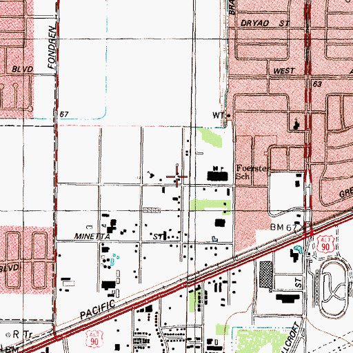 Topographic Map of Main Street Gardens, TX
