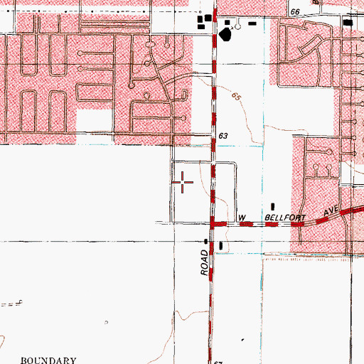 Topographic Map of Fondren Southwest Village Shopping Center, TX