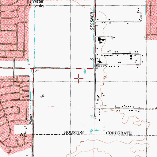 Topographic Map of West Bellfort Shopping Center, TX